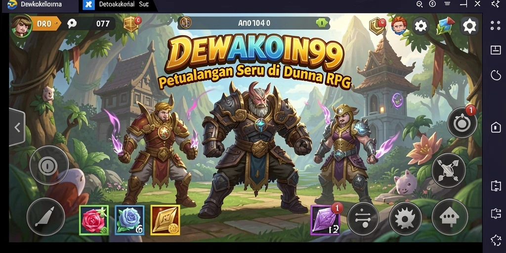 Gameplay seru DEWAKOIN99 dengan pertarungan RPG yang mendebarkan.