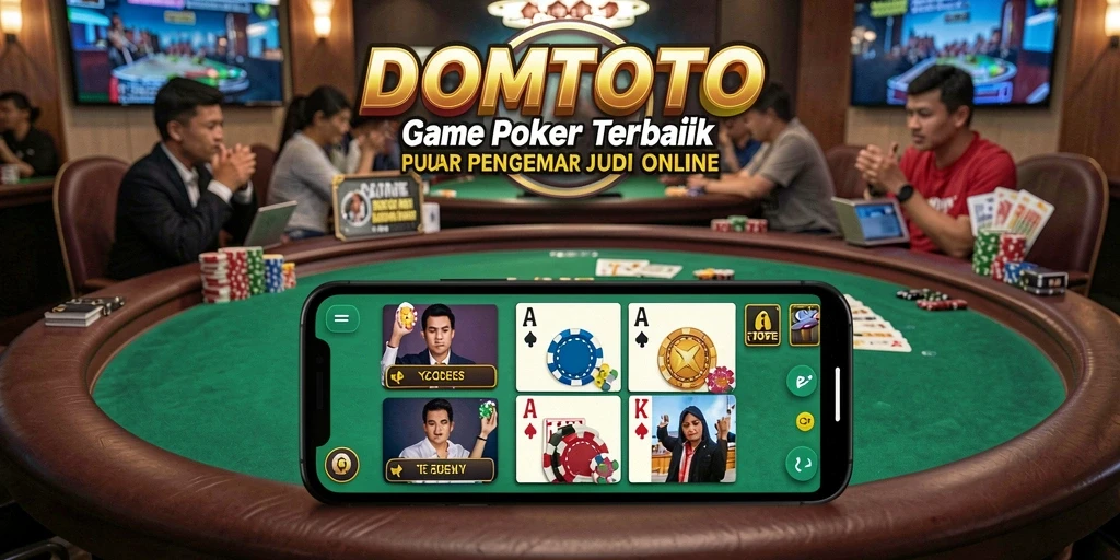 Screenshot utama DOMTOTO menampilkan gameplay poker yang menarik.
