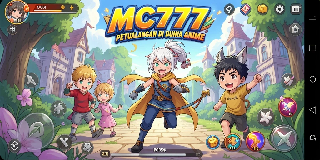 Screenshot dari gameplay Anime MC777 yang menampilkan pertarungan seru.