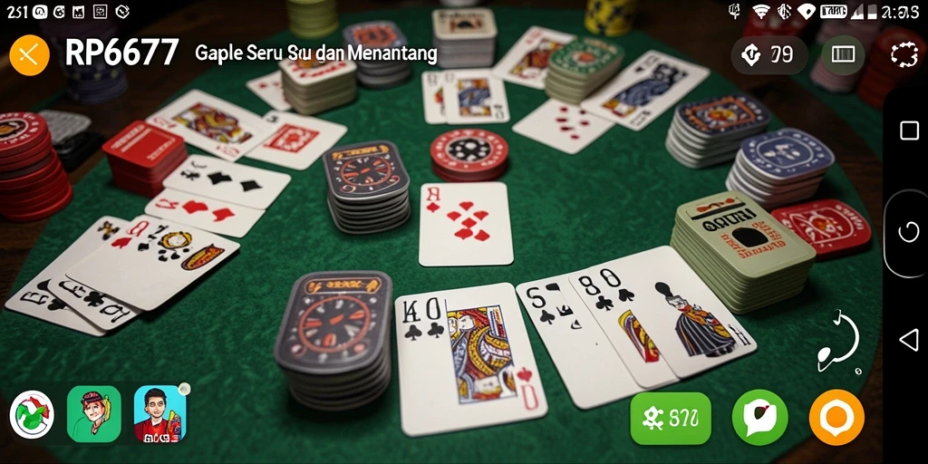 Tampilan menarik dari gameplay Gaple dalam RP6677.