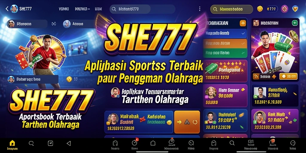 Tampilan gameplay utama SHE777 dengan fitur taruhan olahraga.