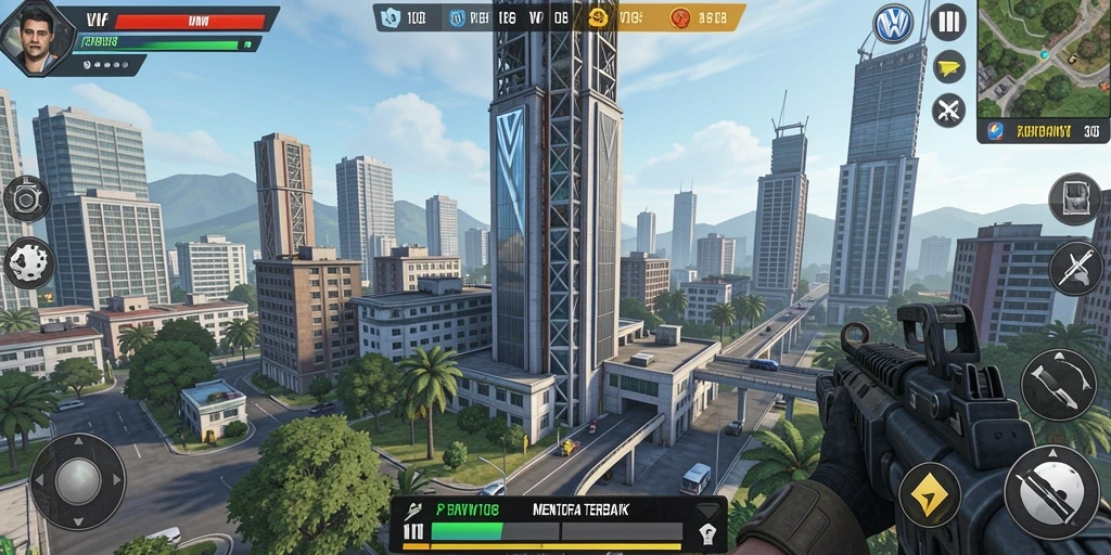 Tampilan gameplay VW108 yang menegangkan dalam genre Tower Defense.